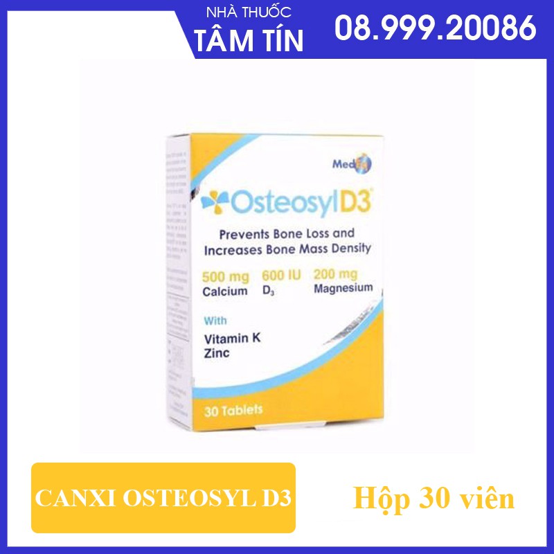 [CHÍNH HÃNG ] CANXI OSTEOSYL - D3 Bổ Sung CANXI Cho Trẻ Em Và Người Lớn - Hộp 30 Viên