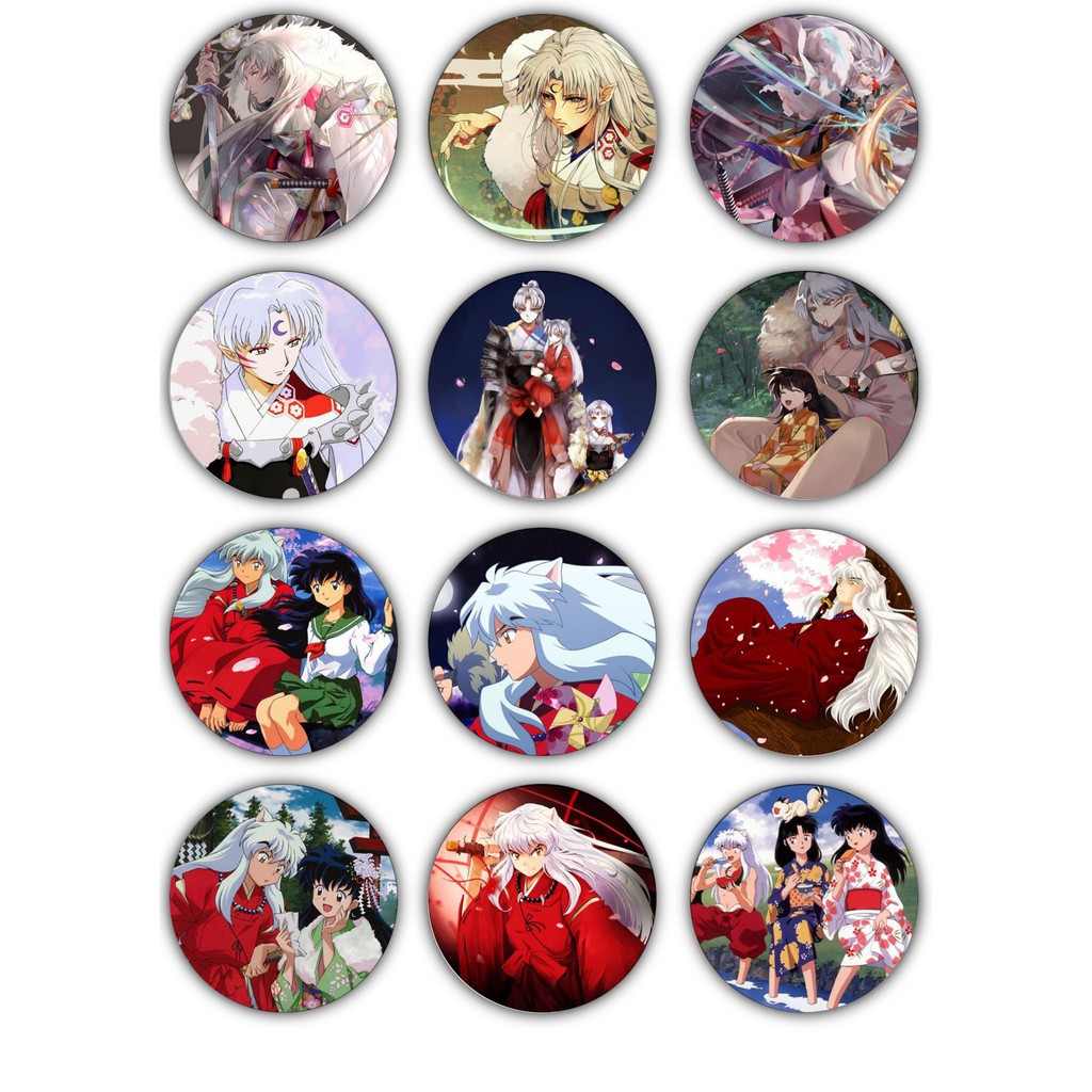 Huy hiệu cái áo IN HÌNH Inuyasha Khuyển dạ xoa chibi dễ thương xinh xắn