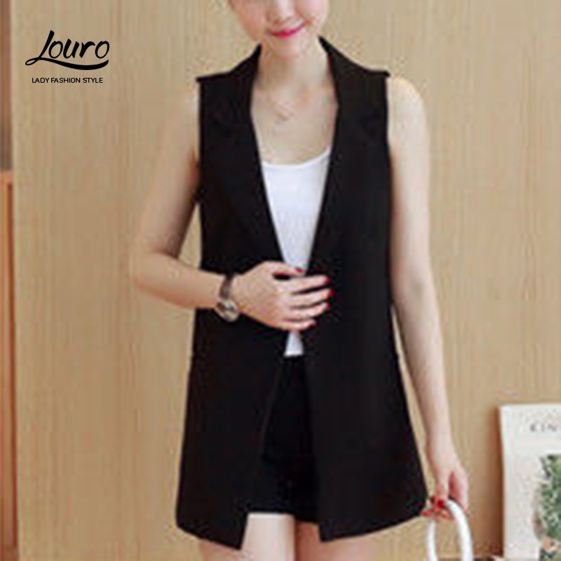 Áo vest nữ Louro L1600, mẫu áo vest nữ công sở không tay, kiểu dáng đơn giản dễ mặc | BigBuy360 - bigbuy360.vn