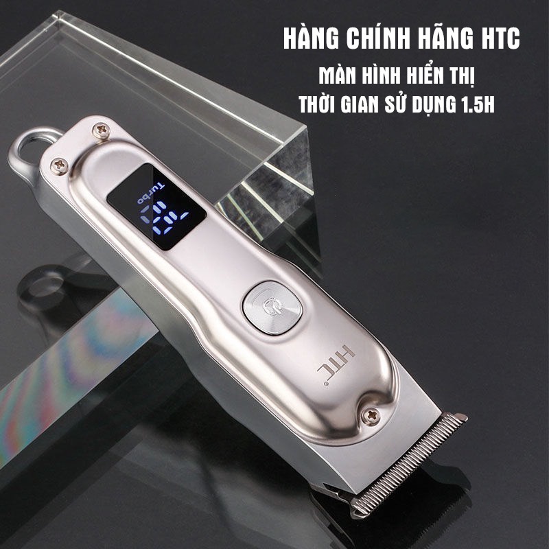 Tông đơ cắt tóc, cạo râu kiêm chấn viền chính hãng HTC, sạc USB cao cấp tiện dụng, tặng kèm 8 phụ kiện