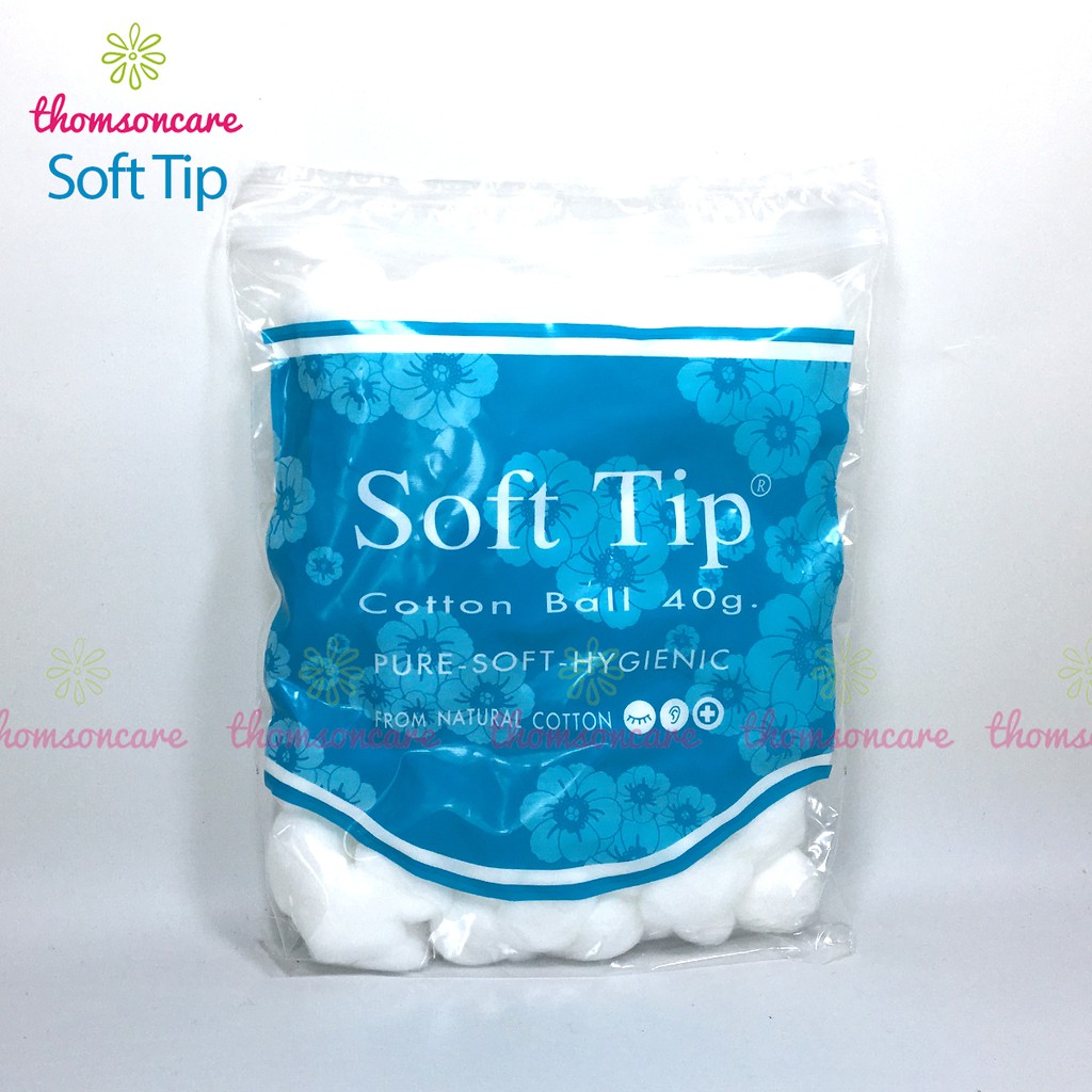 Bông gòn đút tai cho mẹ sau sinh Softtip - Bông viên tròn Soft tip, dùng trong y tế, nút nhét lỗ tai, trang điểm