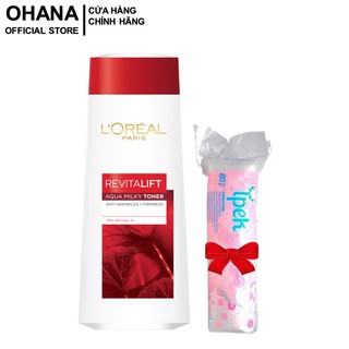 [Tặng Bông] Nước Hoa Hồng Săn Chắc Da Và Se Khít Lỗ Chân Lông L'oreal Paris Revitalift Aqua Milky Toner 200ml