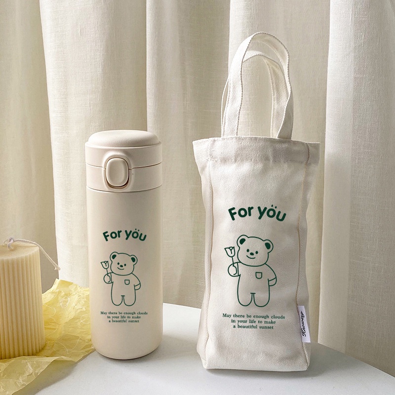 Bình Giữ Nhiệt Bình Đựng Nước Hình Gấu Cute 450ml VTL SHOP