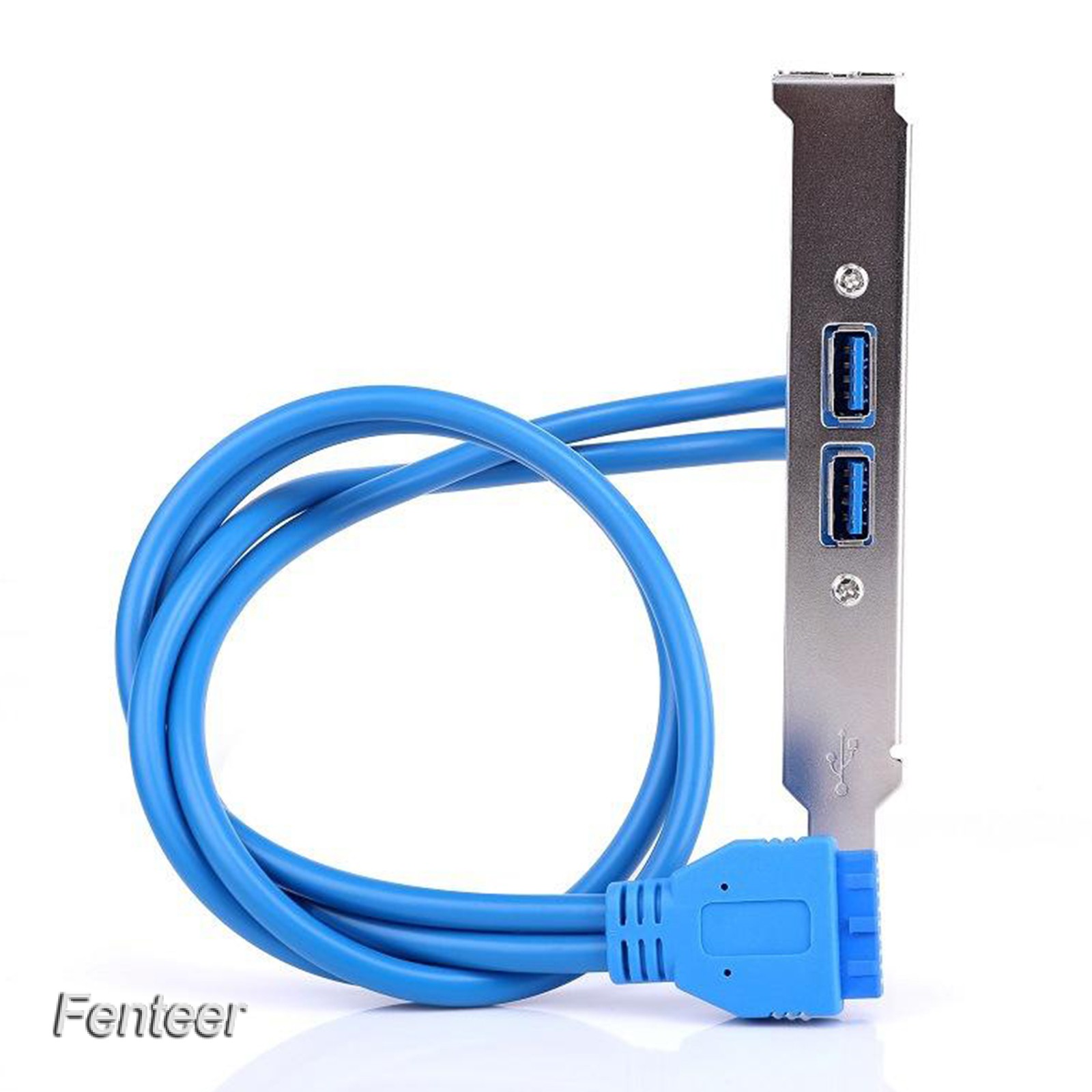 [FENTEER] 2 Ports USB 3.0 Back Panel Mount to 20pin Header Cable with PCI Bracket 50cm