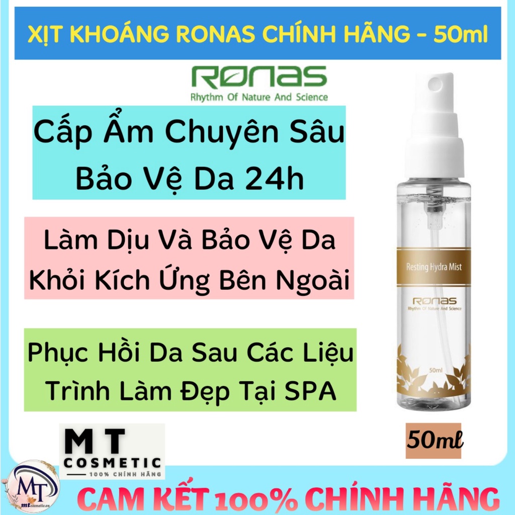 XỊT KHOÁNG PHỤC HỒI DA HYDRAT HOÁ RONAS RESTING HYDRA MIST - Làm Dịu Da - Cấp Ẩm - Bảo Vệ Da -  50ml