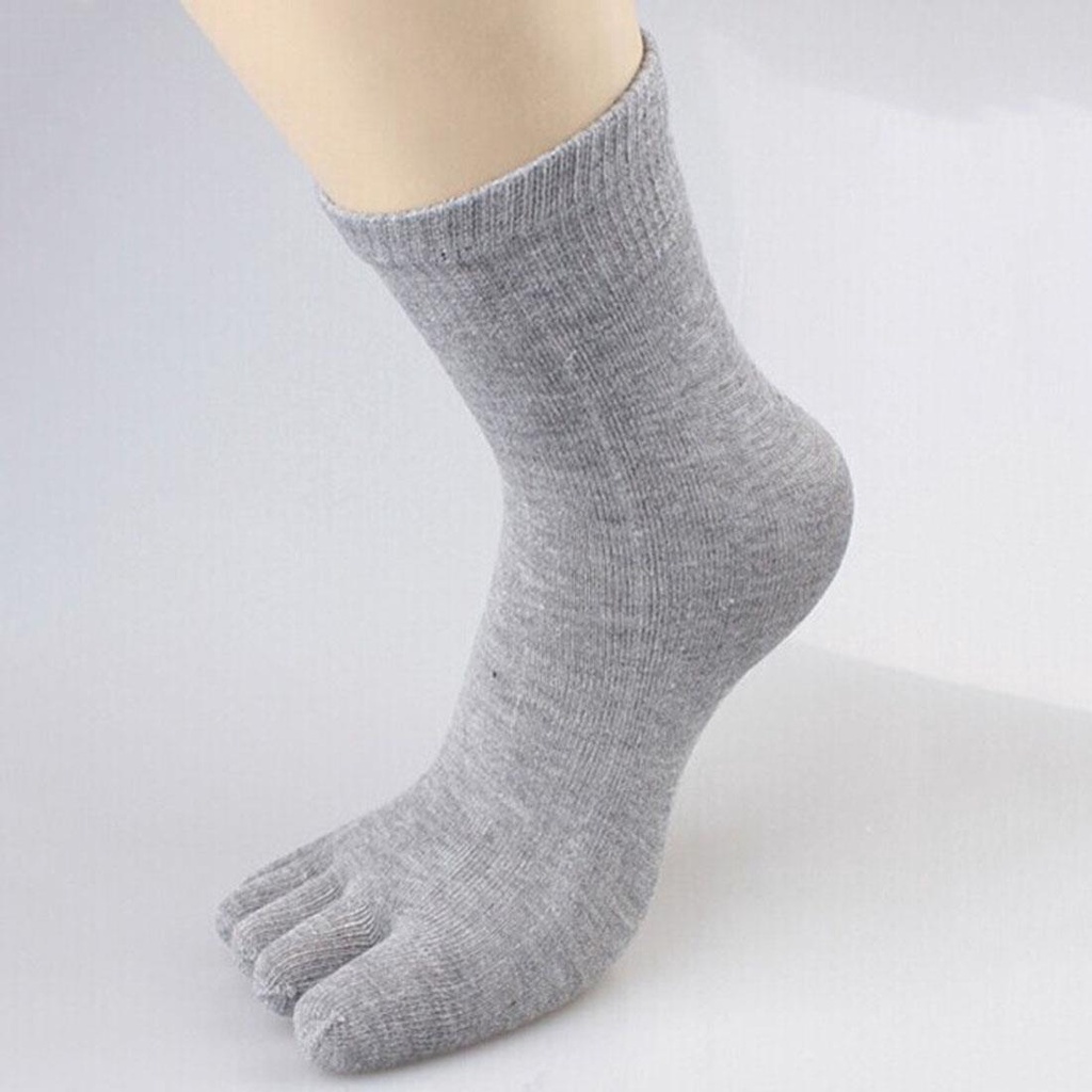 Vớ Thể Thao Nam Xỏ Ngón Bằng cotton Thoáng Khí Màu Đen/Trắng/Xám