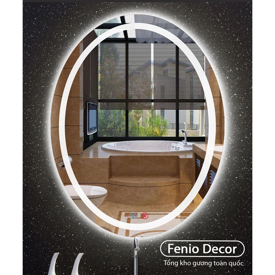 Gương treo nhà tắm hình Bầu Dục có đèn Led - FGBDL88