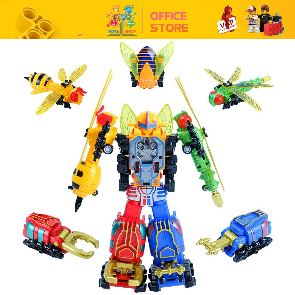 VIDEO - Chiến Binh Côn Trùng Biến Hình Robot Transformers, Robot Biến Hình 5 In 1, Mô Hình Lắp Ráp, Đồ Chơi Trẻ Em