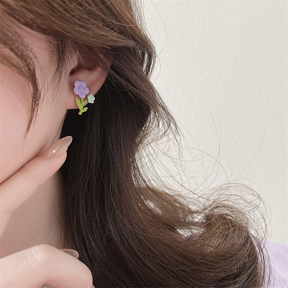 Bông Tai Hình Hoa Đính Đá Lấp Lánh Phong Cách Cổ Điển Thời Trang Cho Nữ