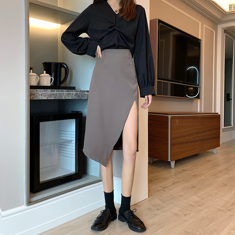 Chân Váy Dáng Dài Xẻ Tà Thời Trang Dành Cho Nữ dài 58CM