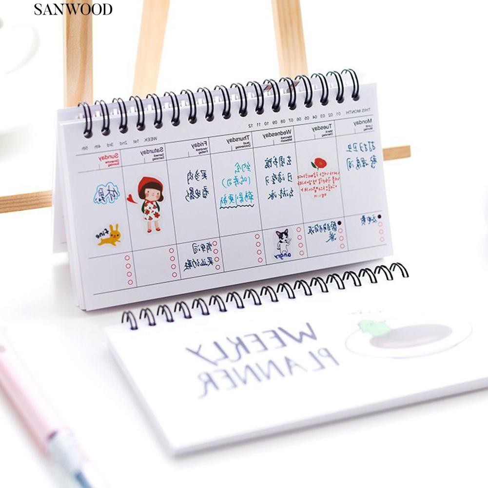 Sanwood08【NEW】 Daily Planner Weekly Day Time Stuff Agenda