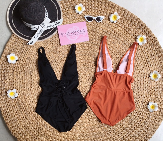 Bikini Đồ Bơi 1 Mảnh Cam Đất Xẻ Ngực Đóng Khuy GK0117 (Ảnh Thật) | BigBuy360 - bigbuy360.vn