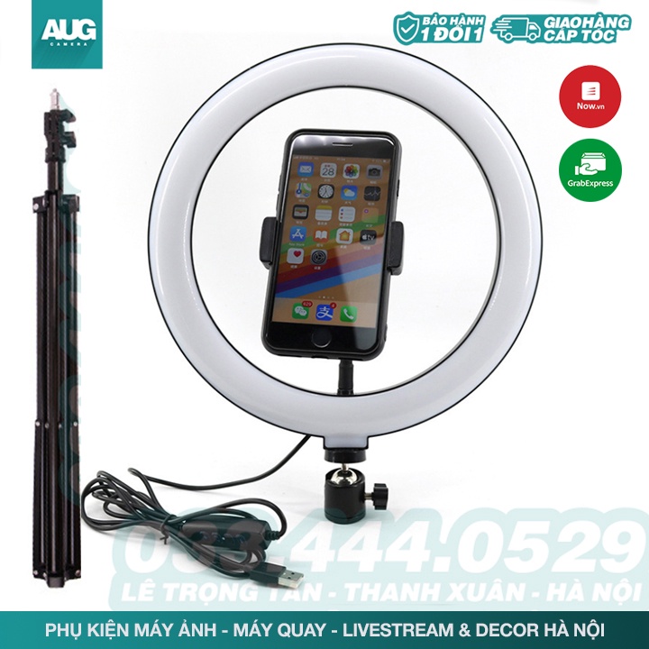 COMBO Đèn ringlight kèm tripod để bàn đèn Live Stream Hỗ trợ ánh sáng Chụp Ảnh, Make Up Trang Điểm