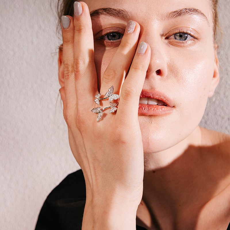 Nhẫn Hình Bướm Đính Đá Thời Trang Cho Nữ