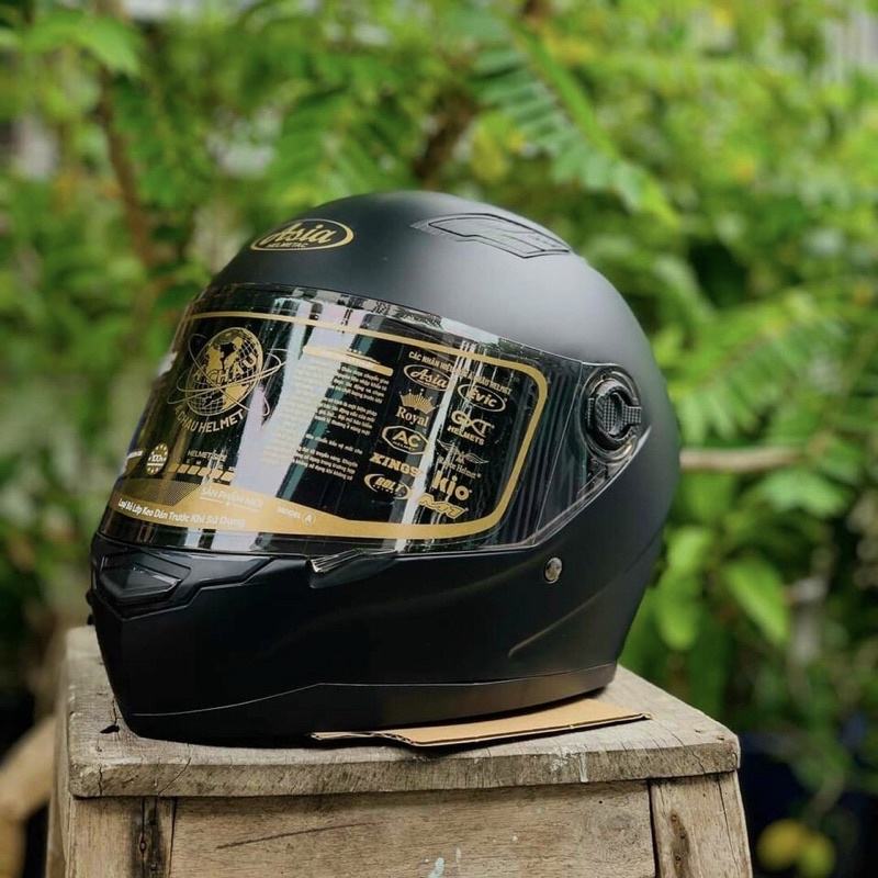 Mũ nón bảo hiểm Fullface ASIA MT136 MT-136 M136 giá rẻ chính hãng đen mờ nhám tem Leopard cao cấp nhỏ gọn nhẹ nam nữ