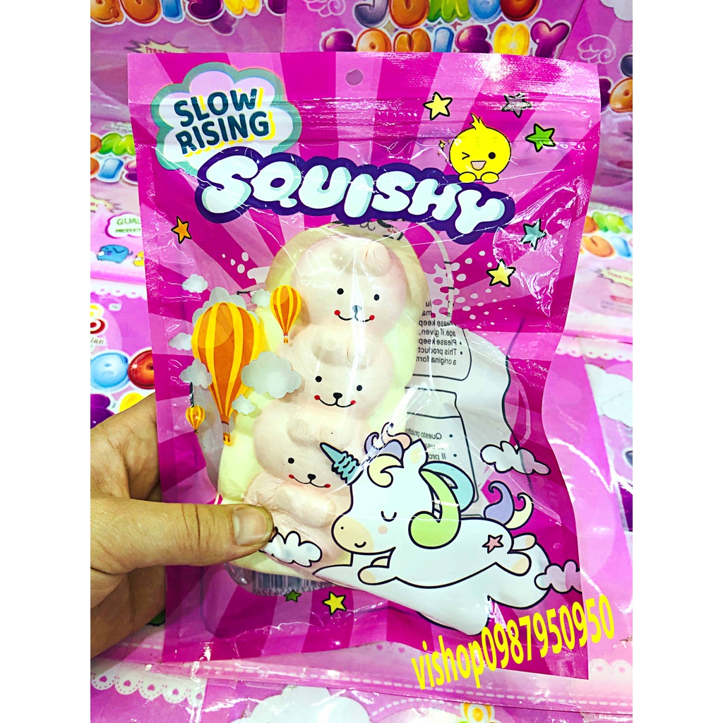 Squishy bánh thỏ 4 khúc 4 tầng SIÊU CHẬM TĂNG hàng xịn thơm mềm mịn đàn hồi