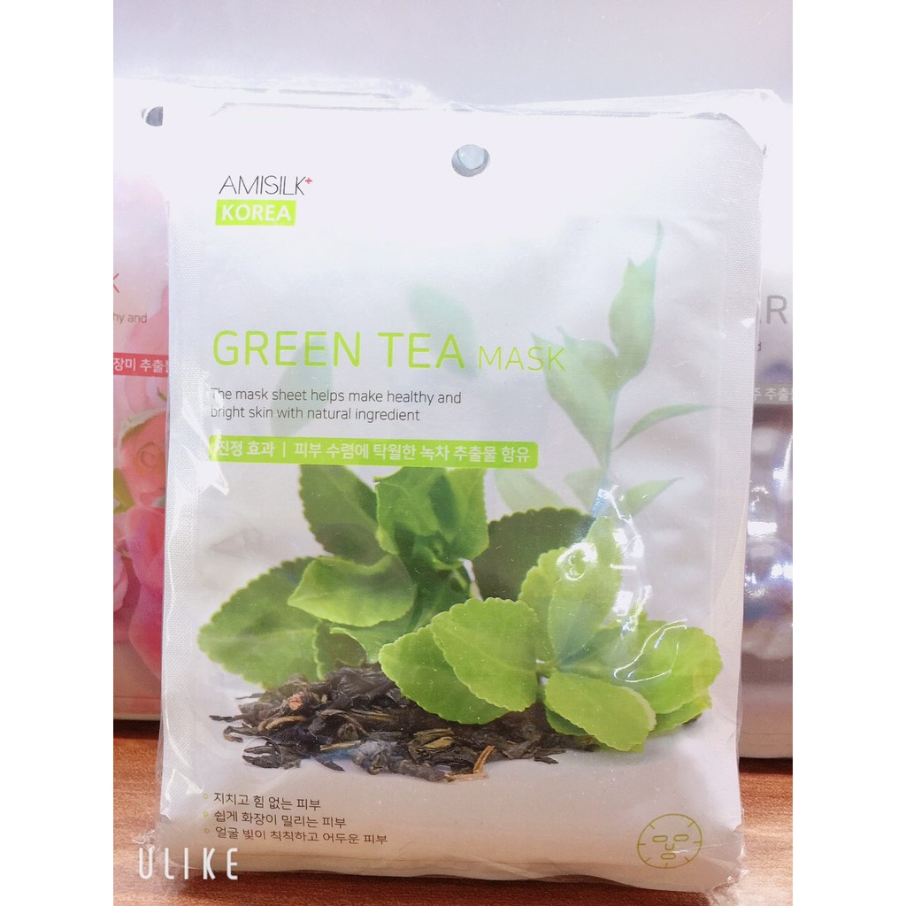 Mặt nạ dưỡng da trà xanh Green Tea Mask Amisilk Korea (01 miếng) CHÍNH HÃNG