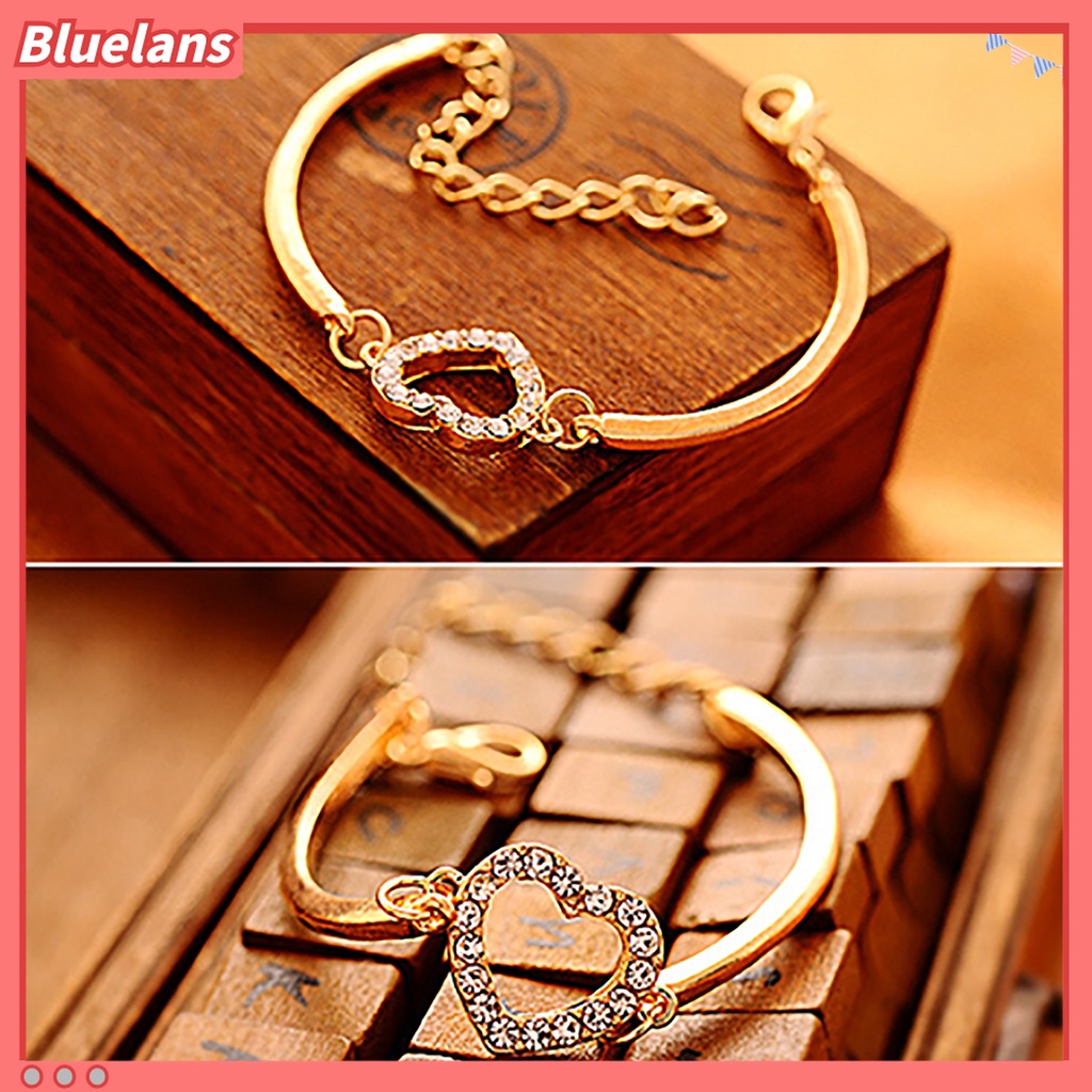 Lắc tay họa tiết trái tim đính đá thời trang cho nữ