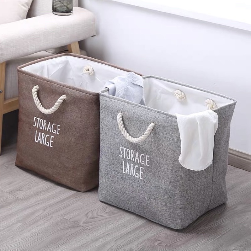 Thùng vải cát cứng đựng đồ Vintage dày dặn loại đẹp - Décor nhà Sò