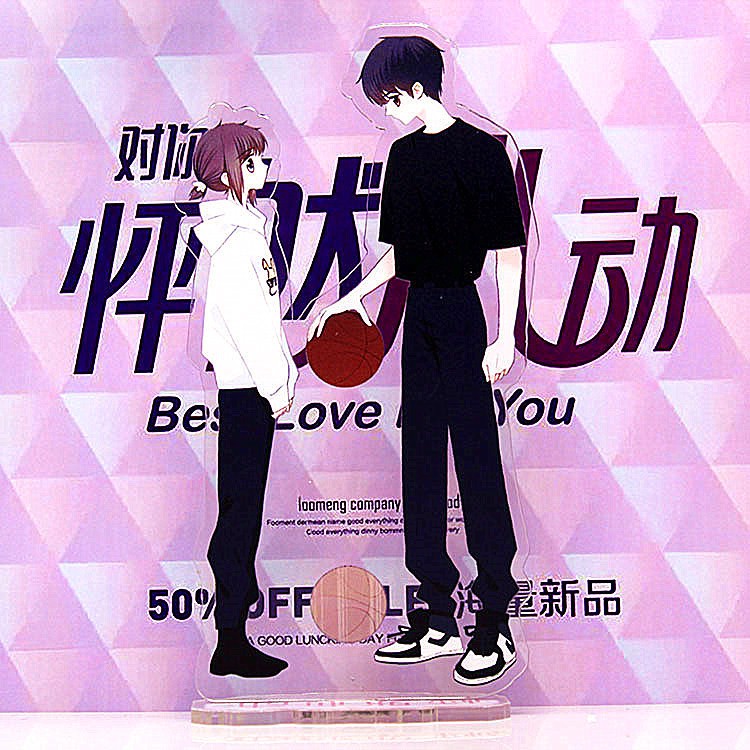 Standee Con tim rung động anime tượng mica mô hình xinh xắn