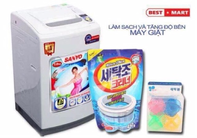 Bột tẩy lồng máy giặt Hàn quốc sạch cặn bẩn