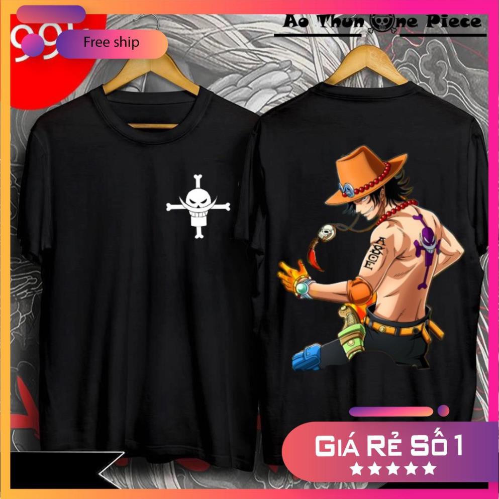⚡️FREESHIP⚡️Áo Thun In Hình Ace "Hãy sống một cuộc đời không hối hận về điều gì" - One Piece