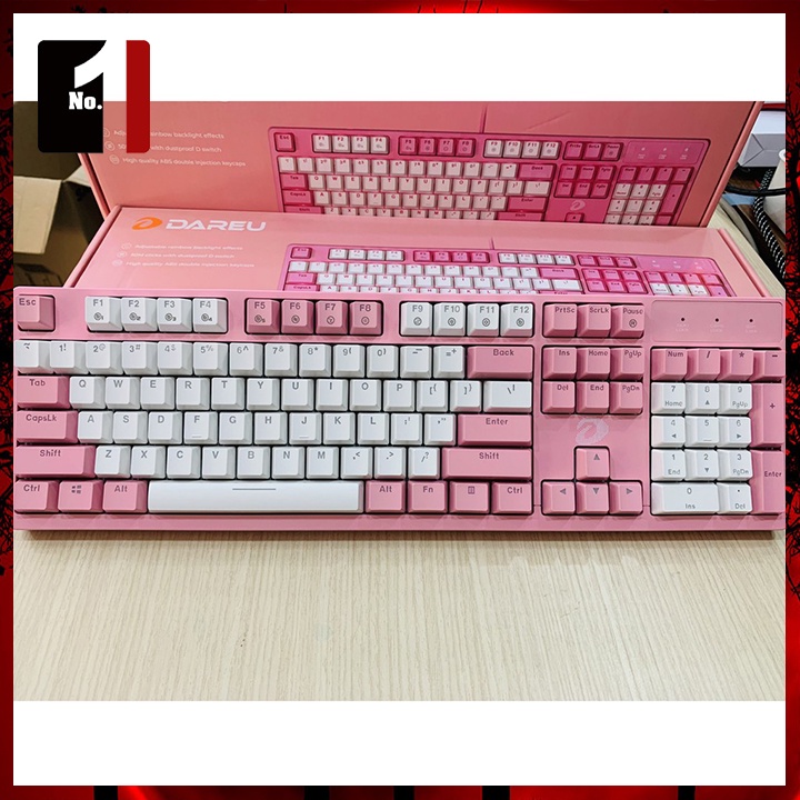 Bàn Phím Cơ Gaming Máy Tính DareU EK1280S Màu Hồng Led RGB Bàn Phím Vi Tính Laptop Pc Chơi Game Dễ Thương Có Dây