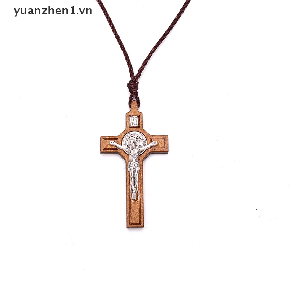 Vòng cổ Mặt Gỗ Hình Thánh Giá Phong Cách Retro