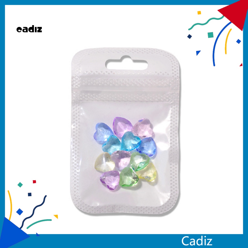 Phụ Kiện Đá Tự Trang Trí Móng Tay Hình Trái Tim 3D Nhiều Màu Sắc