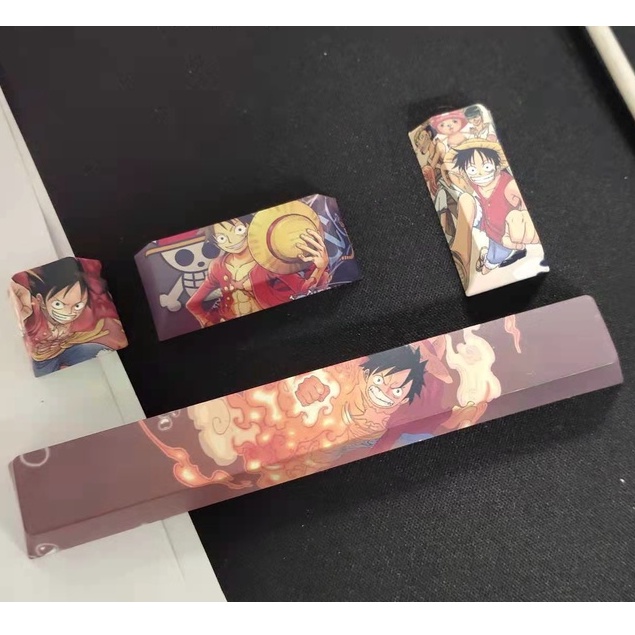 Bộ 4 Nút Bàn Phím PBT Hình Luffy One Piece Độc Đáo Cho Bàn Phím Cơ