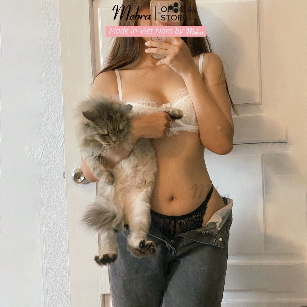 Áo lót ngực ren có gọng không đệm mút lót 2 lớp gợi cảm sexy mềm mại nâng ngực tinh khôi mát mẻ mặc blazer Mebra A007