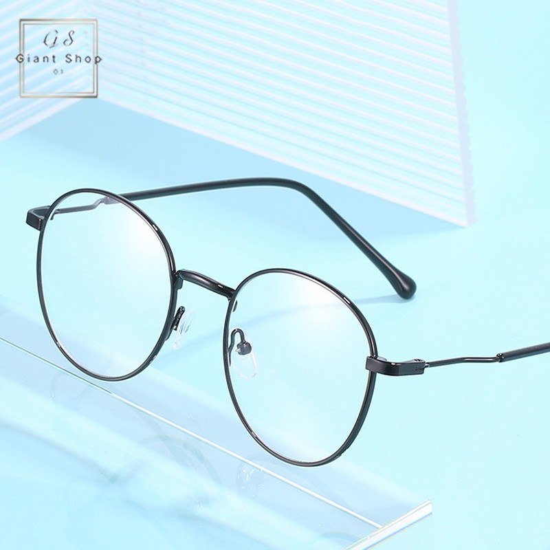 2021 Kính thời trang mới Chống ánh sáng xanh Photochromic 2 trong 1 Kính mắt tròn Kính gọng kim loại Kính đeo mắt Chặn ánh sáng xanh Thấu kính trong suốt Chống bức xạ Kính râm cho nam giới