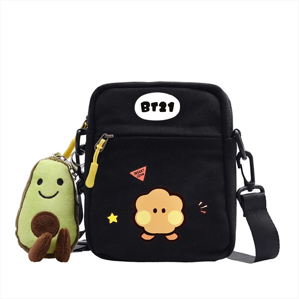 Túi Đeo Vai Kpop BTS Miniini Hình Vuông Hoạt Hình Dễ Thương