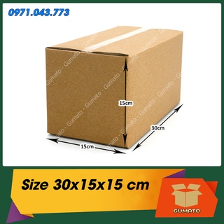 Size 30x15x15 cm, hộp giấy thùng carton gói hàng tại Gumato (Mã số P80)