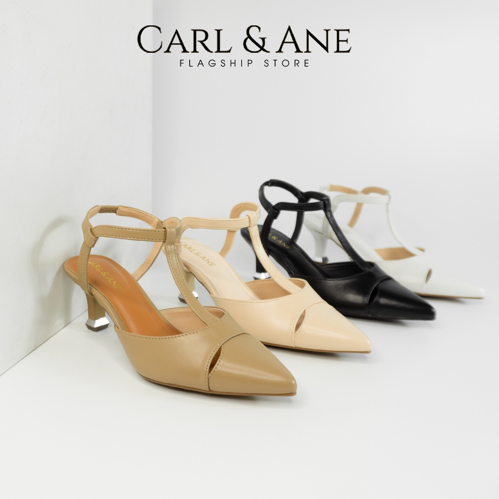 [Mã WABRTL3 -10% đơn 250K]Carl &amp; AneGiày cao gót bít mũi kiểu dáng Hàn Quốc cao 5cm màu trắng _ CL016