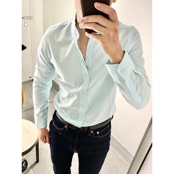 Sơ Mi Cổ Trụ Dài Tay
