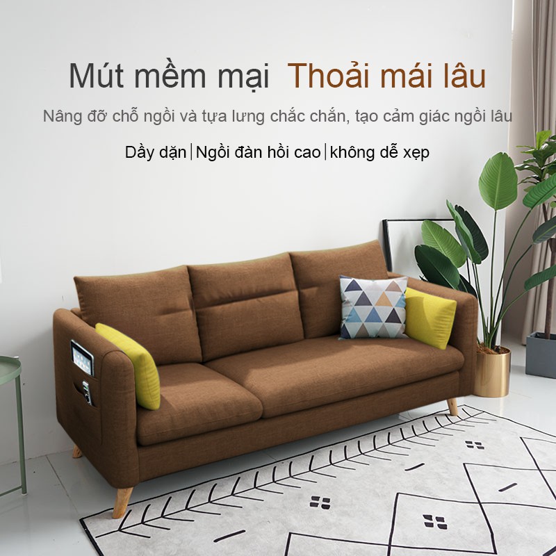 FU440 - Sofa sang trọng nhẹ Bắc Âu giường sofa hai người ba người đơn giản phòng khách