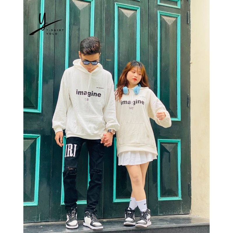 ÁO HOODIE NỈ imagine T-SHIRT YOLO, FORM RỘNG UNISEX | BigBuy360 - bigbuy360.vn