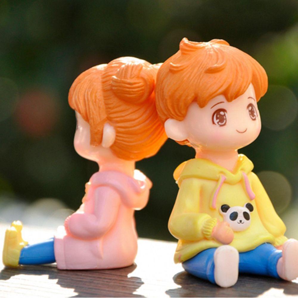 Set 2 Mô Hình Cặp Đôi Bé Trai Bé Gái Trang Trí Tiểu Cảnh