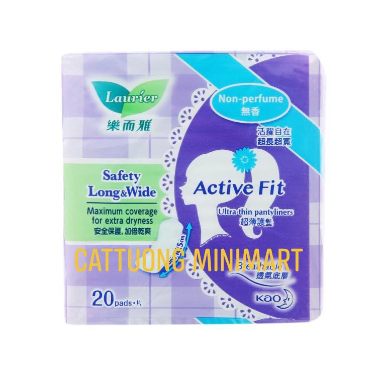 Băng vệ sinh hàng ngày Laurier Active Fit không hương 20 miếng