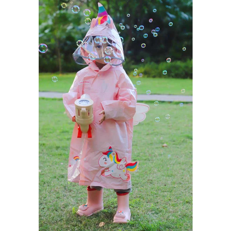 ♛Áo Mưa Họa Tiết Hoạt Hình Xinh Xắn Dành Cho Bé