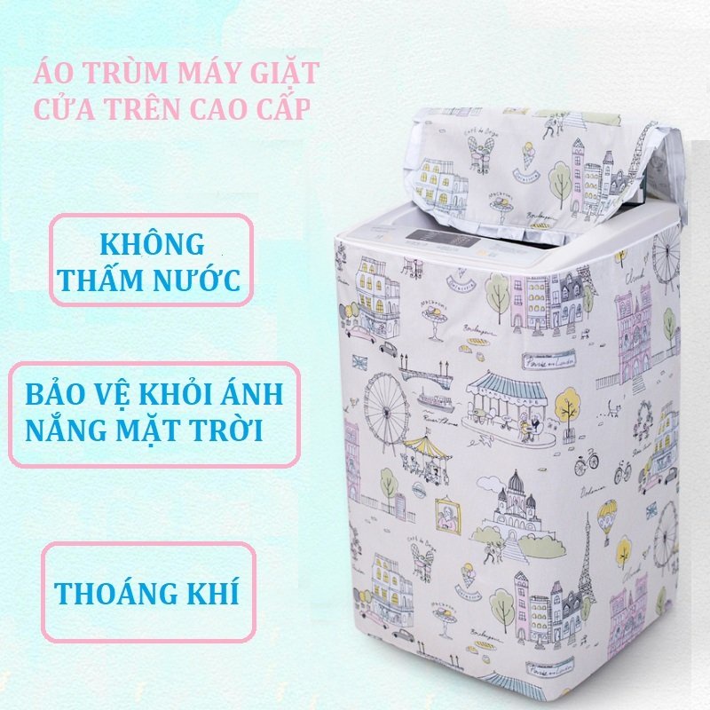 {Cao cấp 3 lớp} Áo trùm máy giặt cửa ngang - cửa đứng (đủ size 8-9-10-11-12 kg)