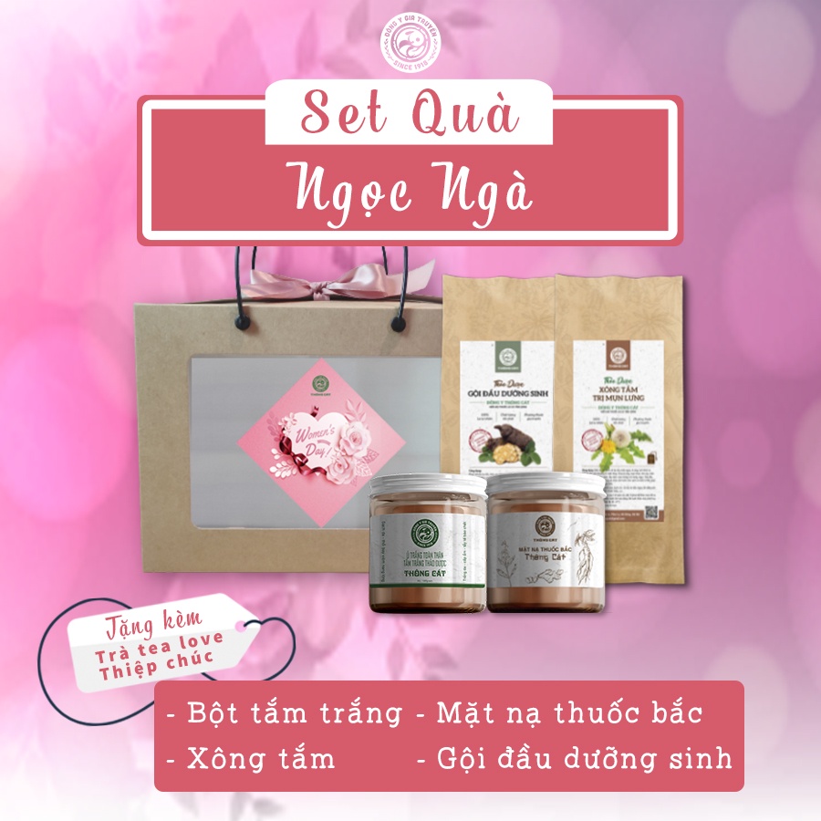 Qùa tặng 8/3 Ngọc Ngà THÔNG CÁT HCM giành tặng người yêu, phụ nữ set quà chăm sóc toàn thân giữ gìn nét xuân từ thảo mộc