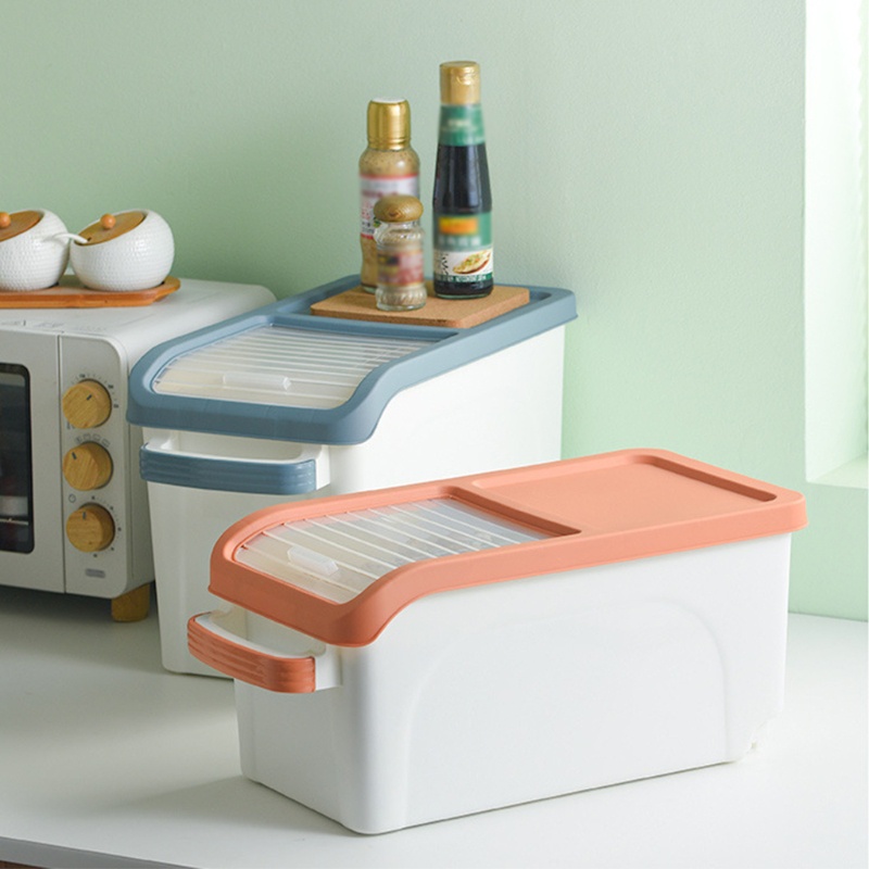 Hộp Đựng Gạo Dung Tích Lớn 10kg Có Cửa Sổ Và Ròng Rọc Tiện Dụng Cho Nhà Bếp