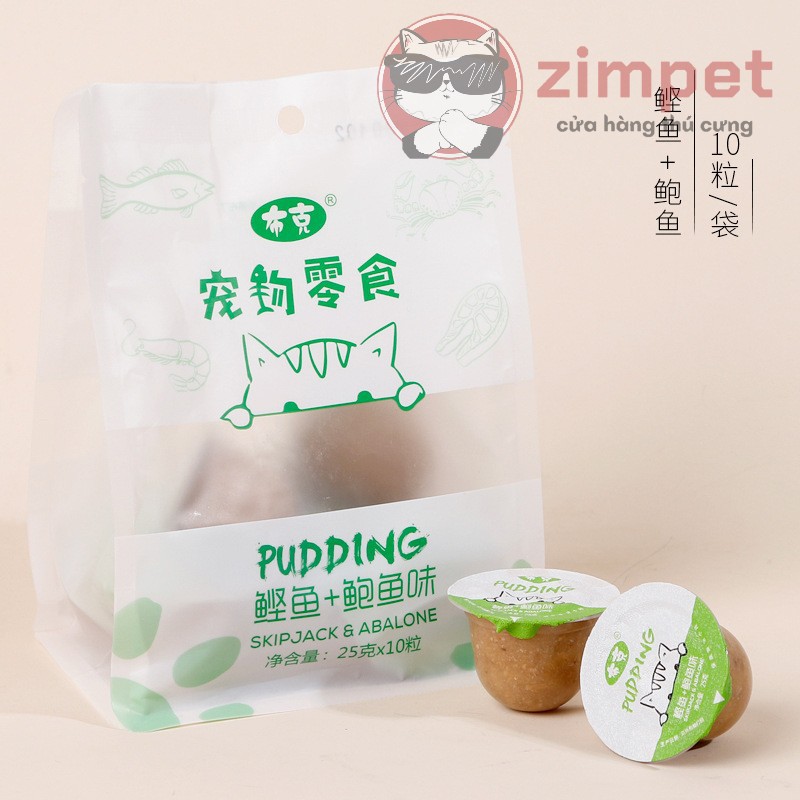 Ăn vặt cho mèo thạch Pudding vị hải sản - Pudding dinh dưỡng cho Boss - 25g