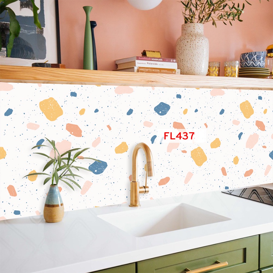 Cuộn 2 mét dài Decal gạch bông Patterm_kt 200x60cm FL04