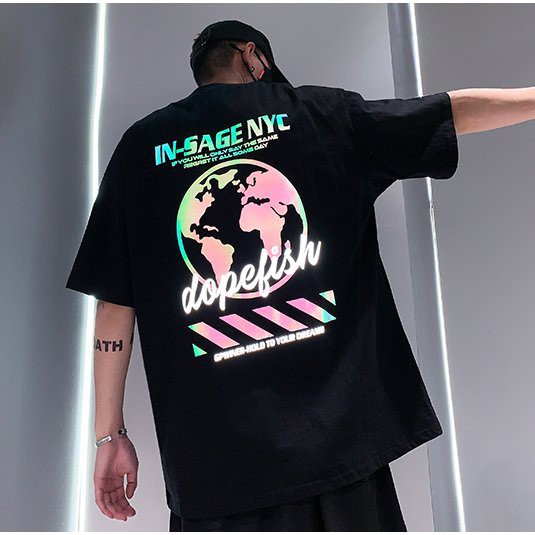 Áo Phông Tay Lỡ Unisex Phản Quang TD, Chất Thun Thoáng Mát, Hàng Chuẩn, Trẻ Trung Năng Động