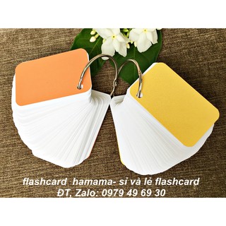 10 bộ thẻ fashcard trắng- 1000 thẻ  Flashcard trắng 4x7cm siêu dày tặng kèm 10 khoen inox không gỉ