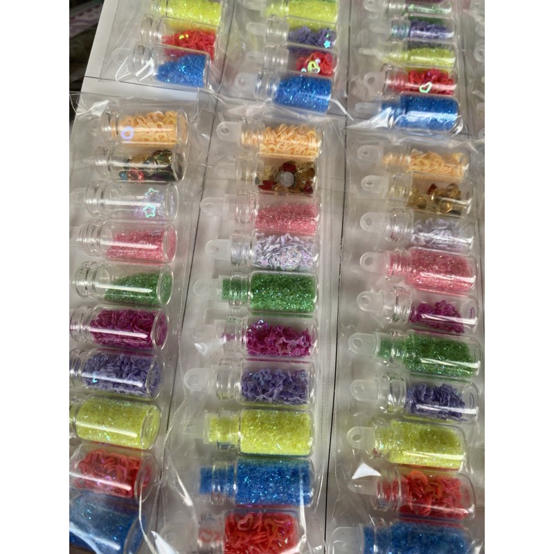 Sỉ vỉ 60 lọ nhũ, kim tuyến trang trí đẹp mắt loại mới