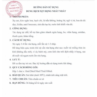 xịt họng nhất nhất